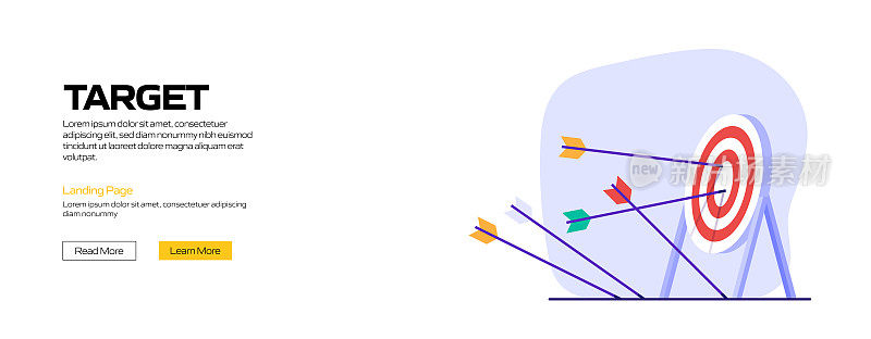 目标概念矢量插图网站横幅，广告和营销材料，在线广告，业务演示等。