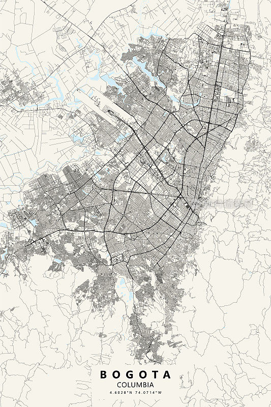 波哥大，哥伦比亚矢量地图