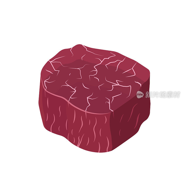 牛排米侬生牛肉矢量图的肉在平面风格。