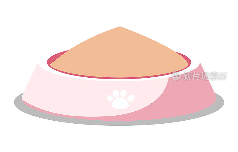 猫或狗粮碗与爪印分离