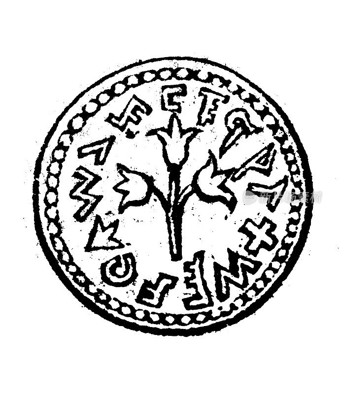 古玩雕刻插图:西西里硬币