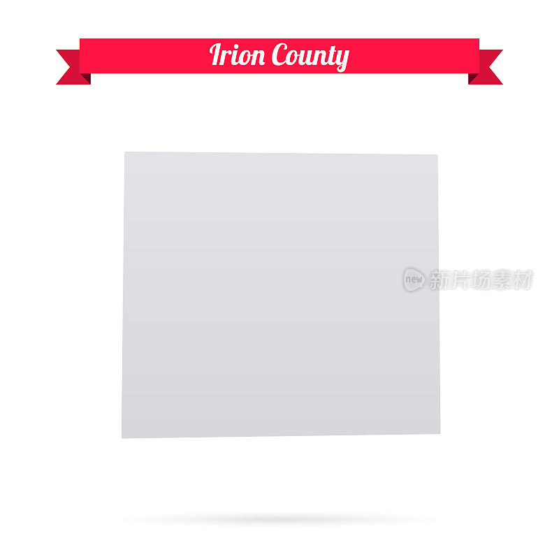 德克萨斯州的伊里昂县。白底红旗地图