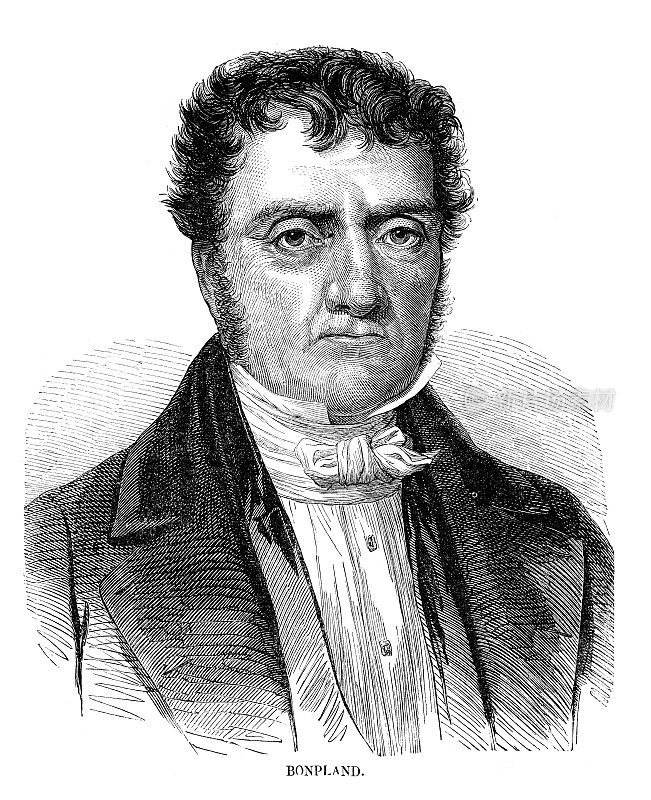 雅克・亚历山大・邦普兰1858年法国探险家肖像