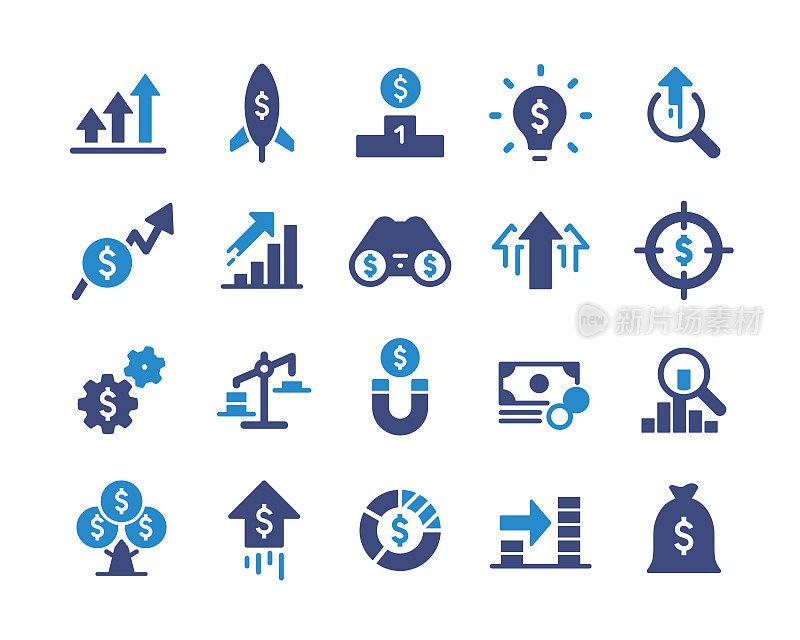 增长和金融图标-经典图形系列