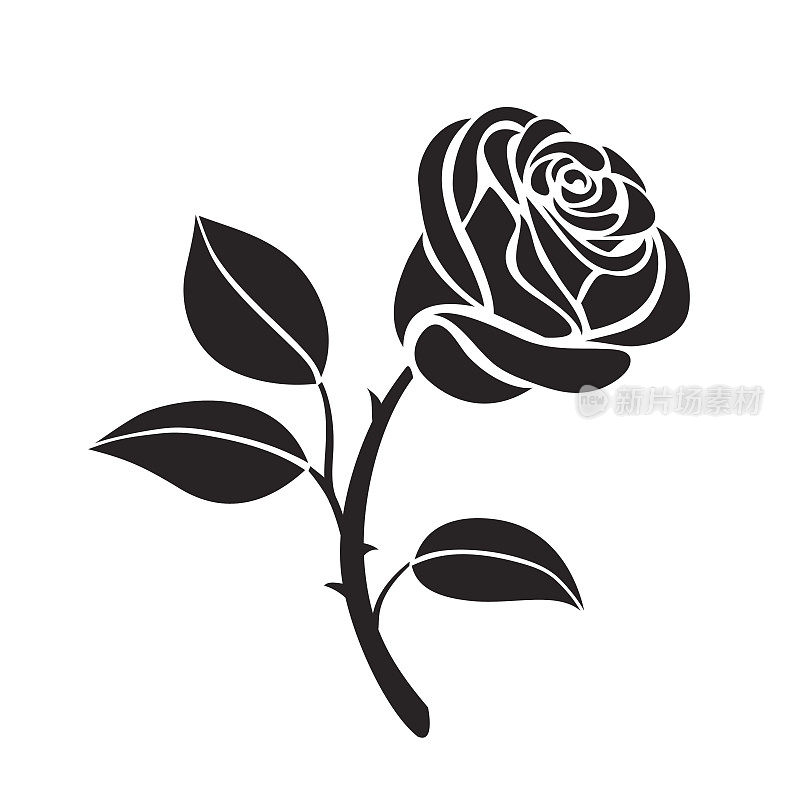 玫瑰花矢量图标