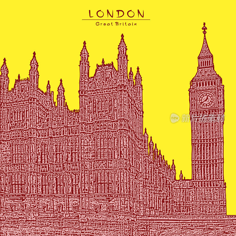 英国伦敦的威斯敏斯特宫和大本钟。