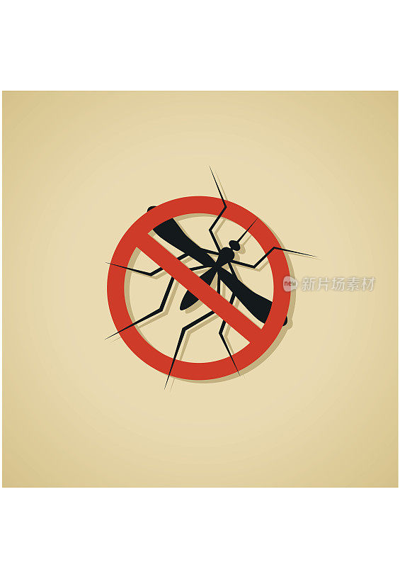 蚊子的警告信号。昆虫，淡色库蚊分离于棕色背景。