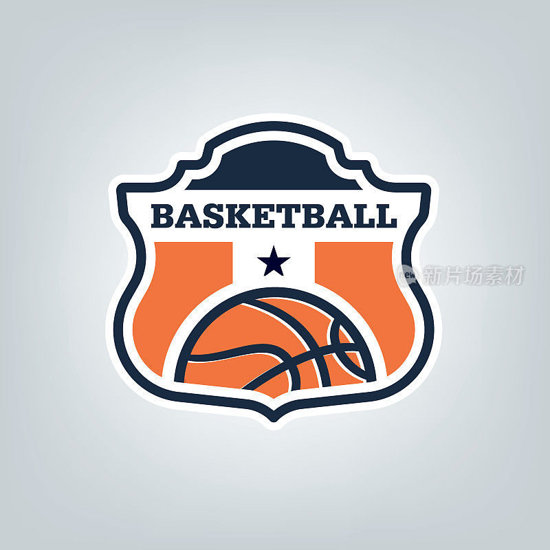 篮球运动图标模板设计，矢量插图