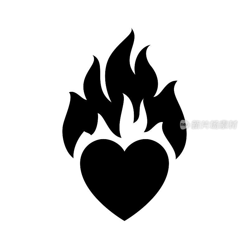 浪漫爱情的象征，黑色的图标