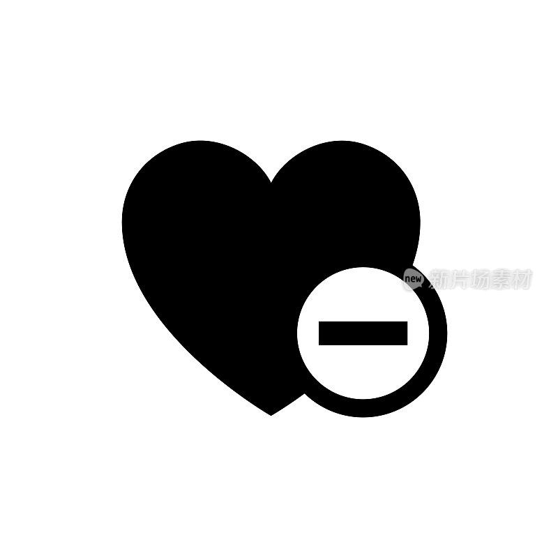 浪漫爱情符号，黑色图标02部分