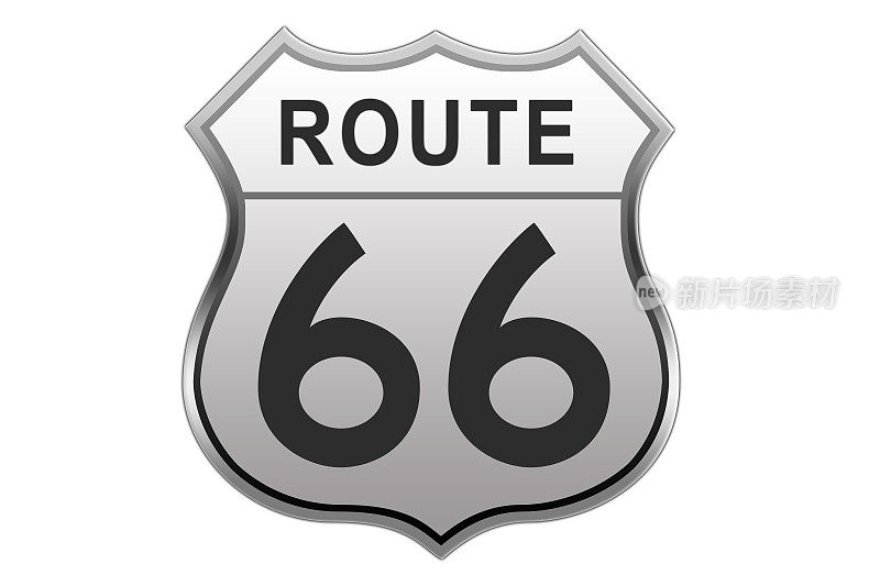 66号公路光滑路牌。