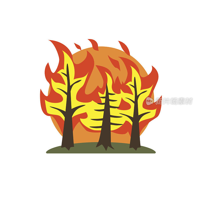 森林火灾自然力量贴纸