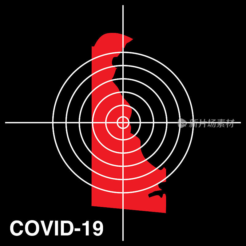 特拉华州COVID-19目标地图图标