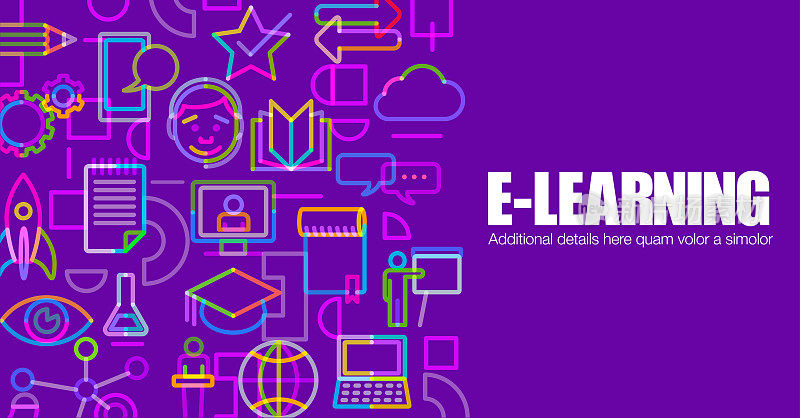 E-Learning横幅或网站模板