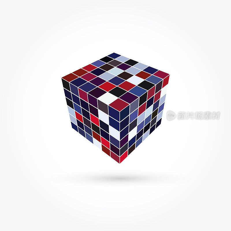 矢量3D盒立方体模式图标