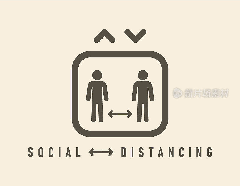 社会距离图标