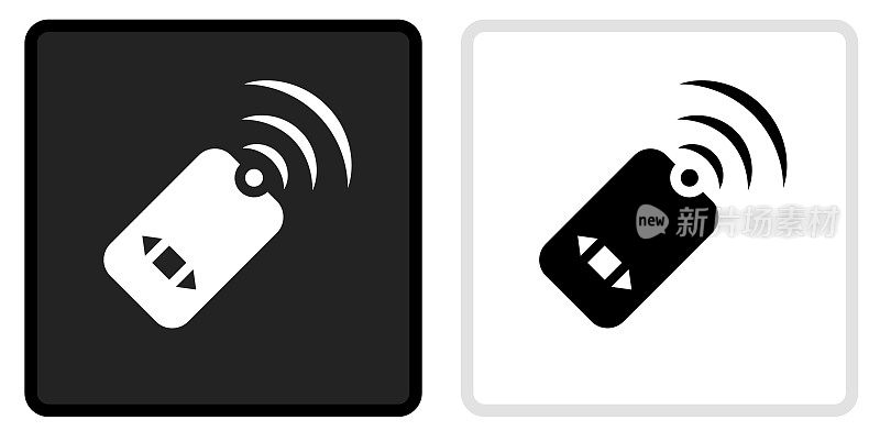无线遥控图标上的黑色按钮与白色滚动