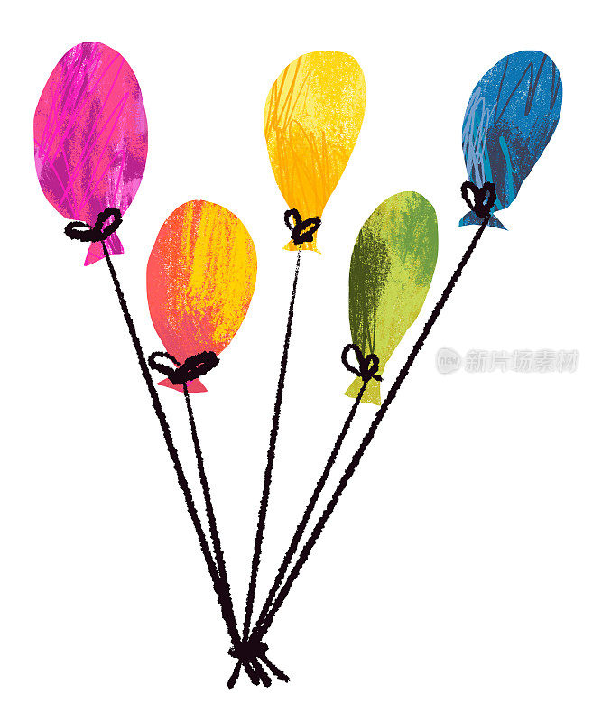 彩虹气球画拼贴