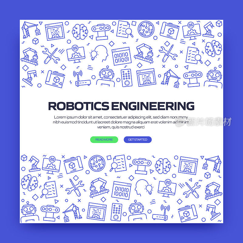 机器人工程相关的模式设计网页横幅