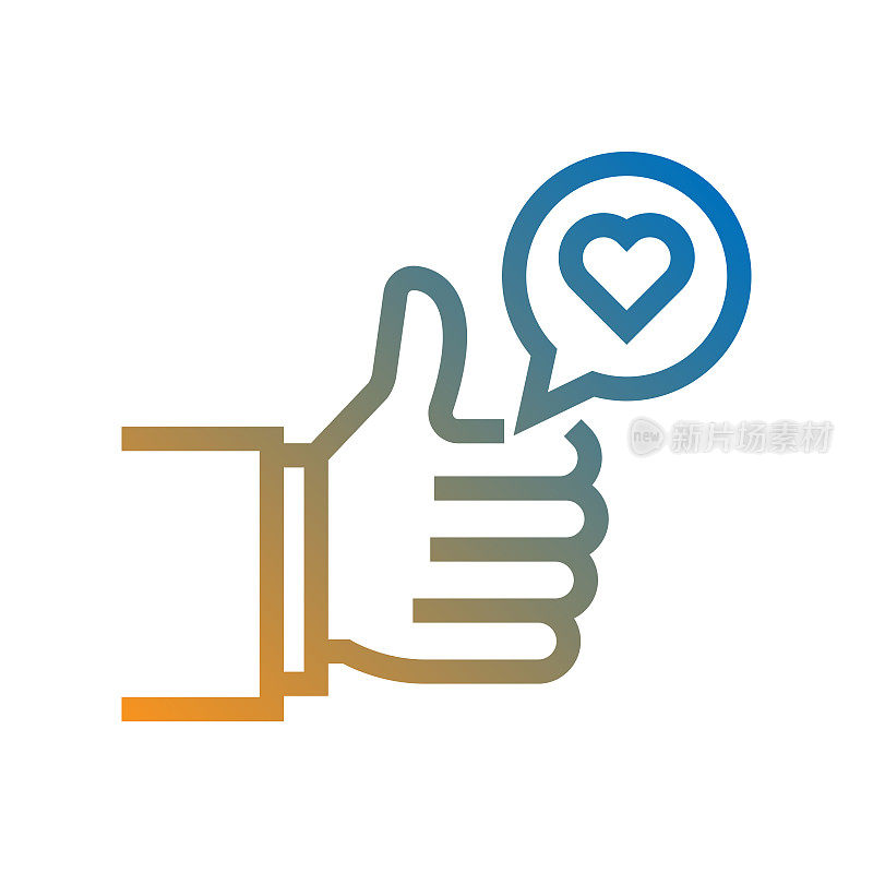 社交媒体营销线图标，轮廓向量符号