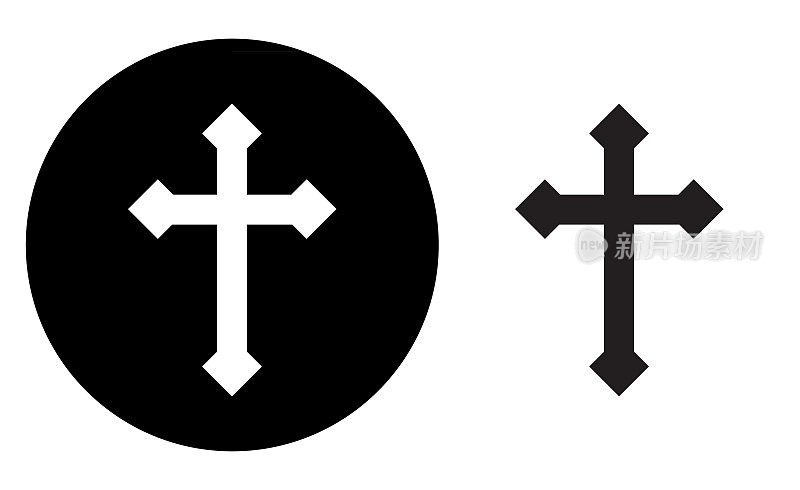 黑圈宗教十字架图标