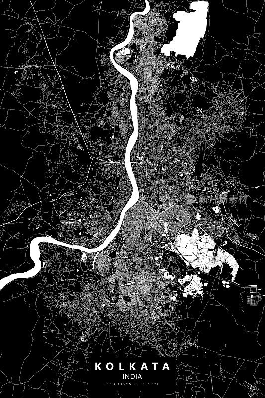 加尔各答，印度矢量地图