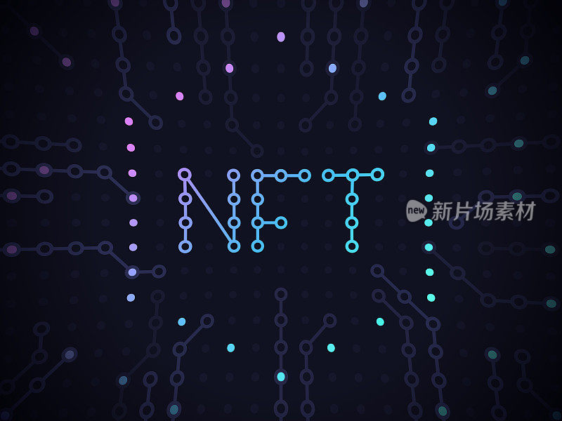 NFT不可替代代币数字艺术概念