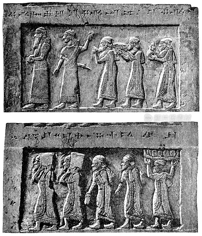 萨缦以色三世(公元前858-824年)的方尖碑，大英博物馆，伦敦