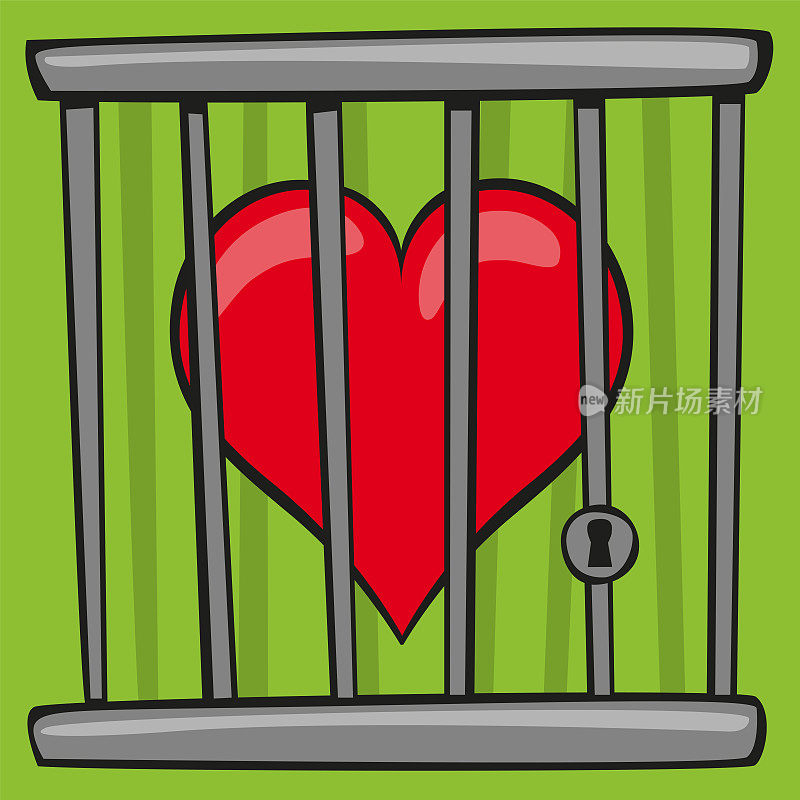 被囚禁的心象征着禁忌之爱。
