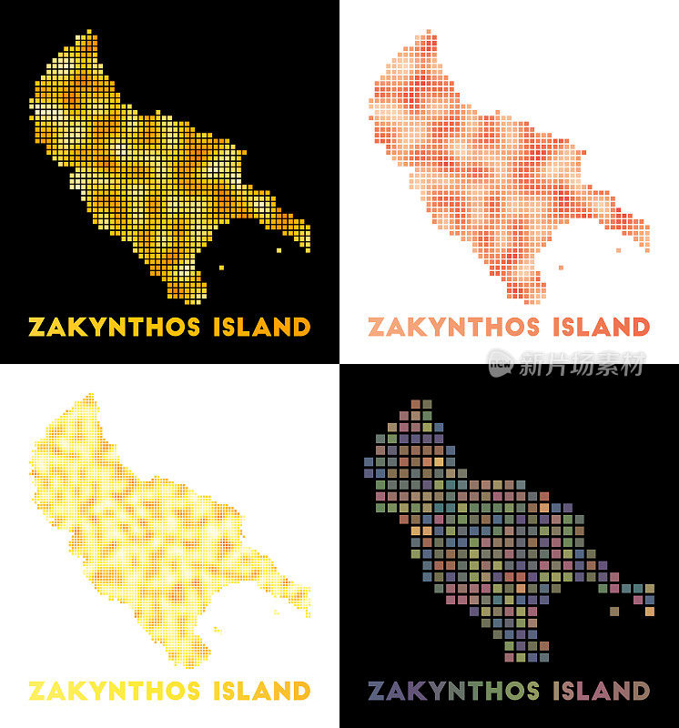 扎金索斯岛岛的地图。