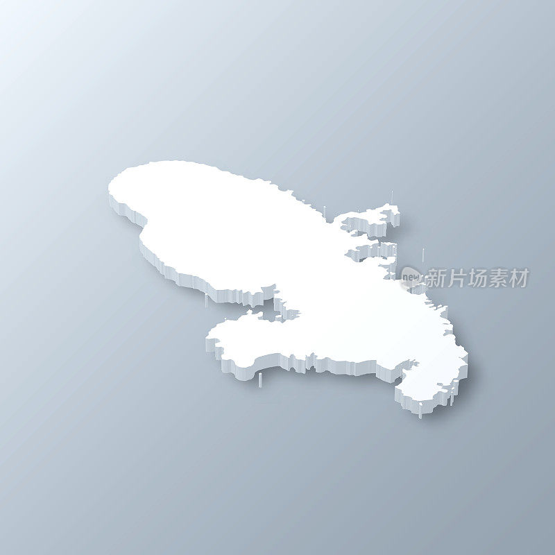 马提尼克三维地图上的灰色背景