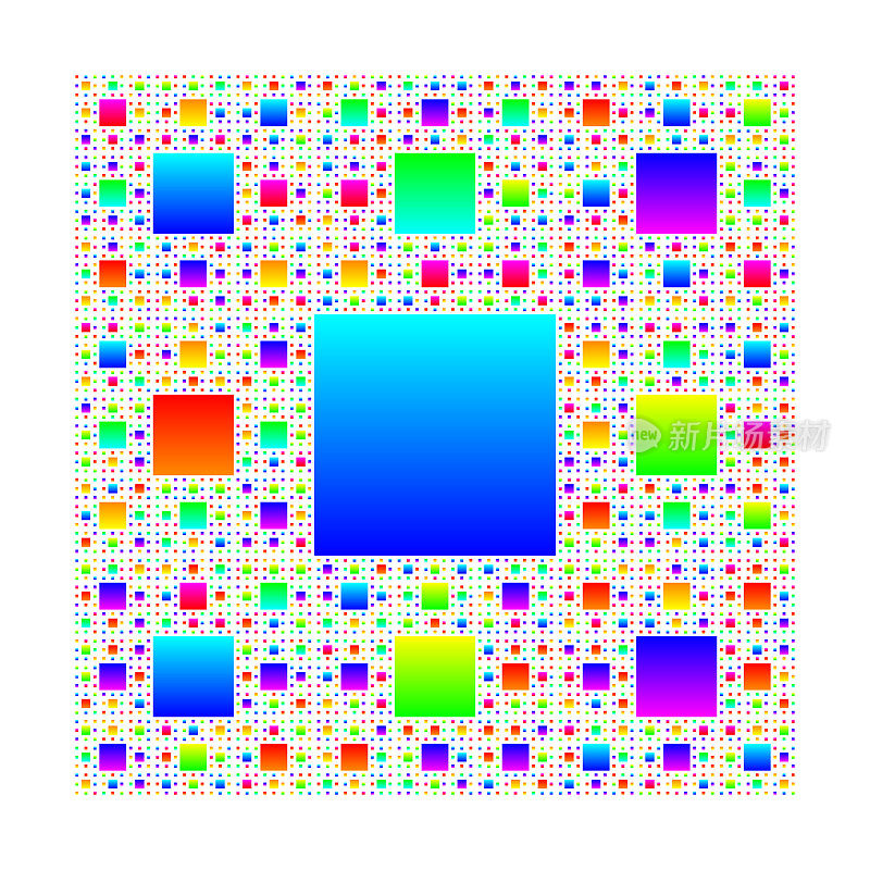 彩色负六层谢尔平斯基地毯分形