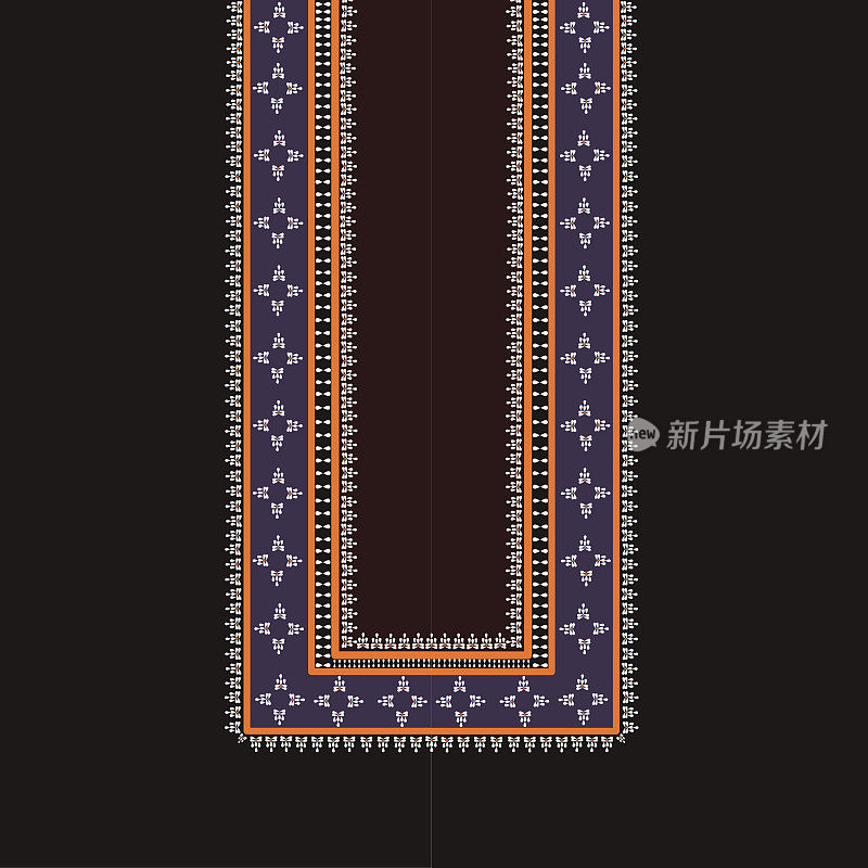 传统几何民族刺绣领口图案设计