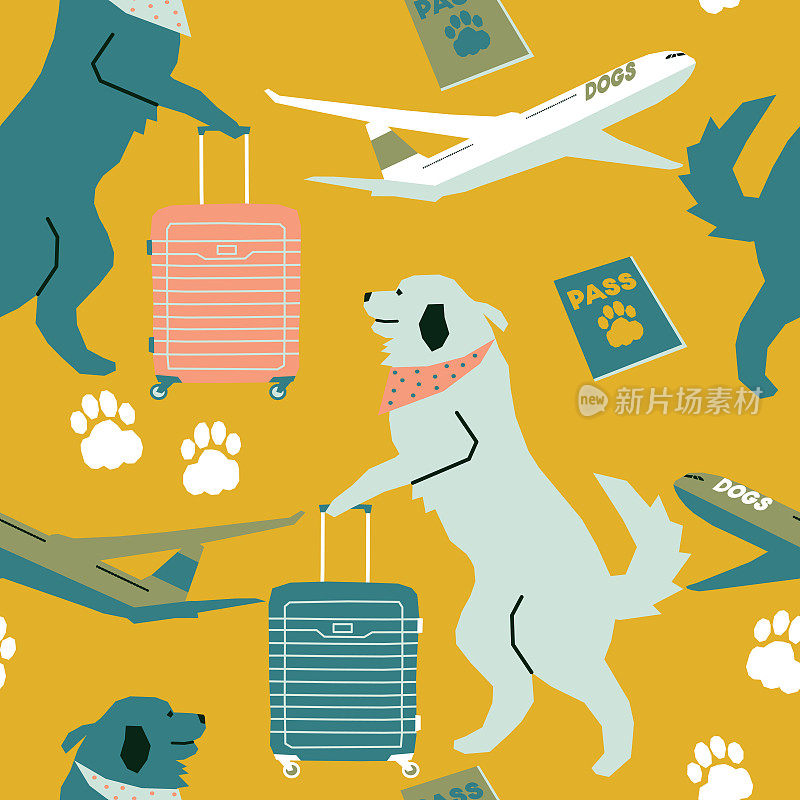 矢量无缝模式与狗旅客在机场