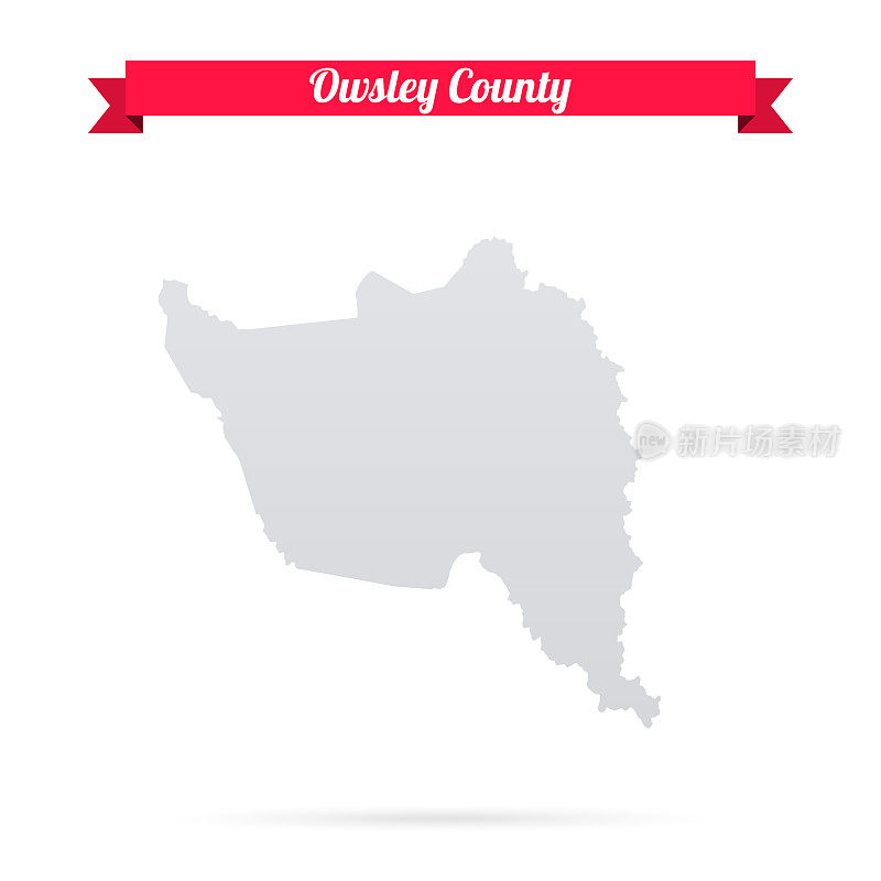 肯塔基州奥斯利县。白底红旗地图