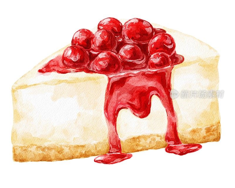 蔓越莓芝士蛋糕美味的甜品插图。