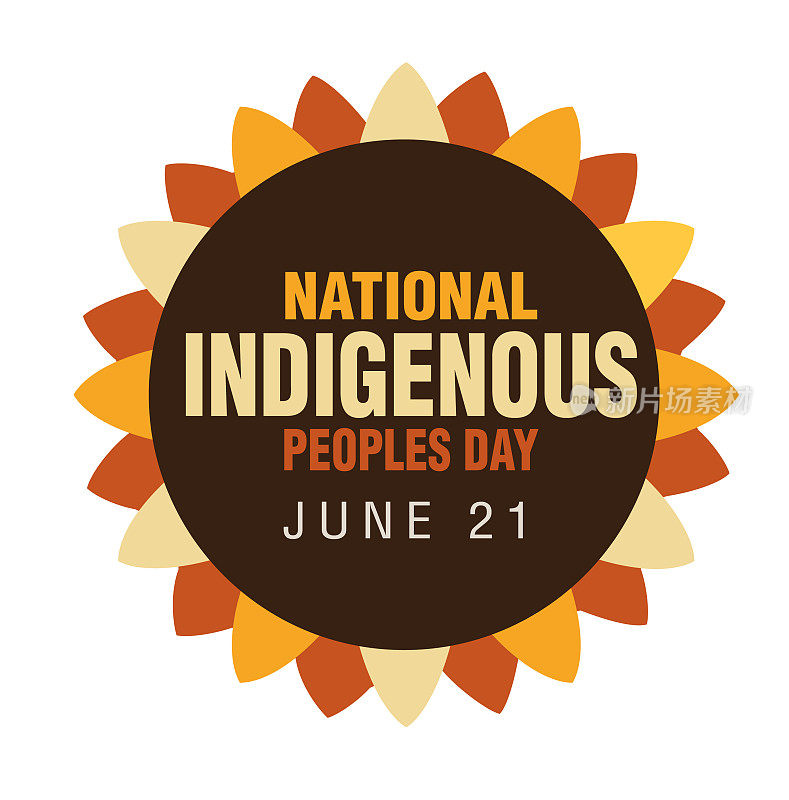 6月21日全国土著人民日庆祝活动圆形标签设计