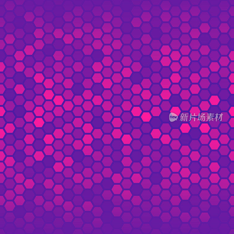 抽象几何背景-六角形马赛克与粉红色的梯度