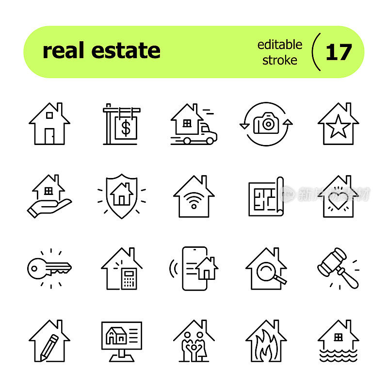 房地产线条图标