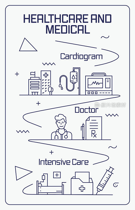 医疗保健和医疗信息图设计是可编辑的，颜色可以改变。现成和时尚的设计图标，遵循白色背景上的路径。