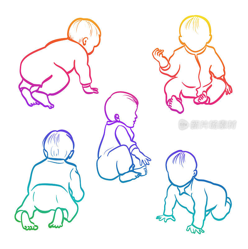 宝宝爬和坐起来彩虹