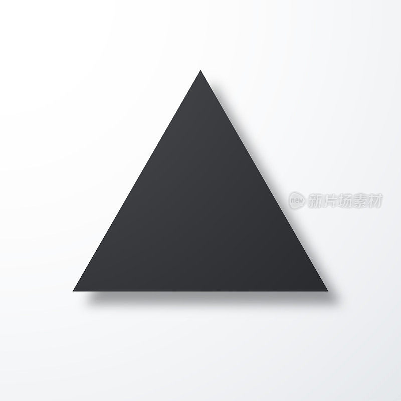 三角形。白色背景上的阴影图标