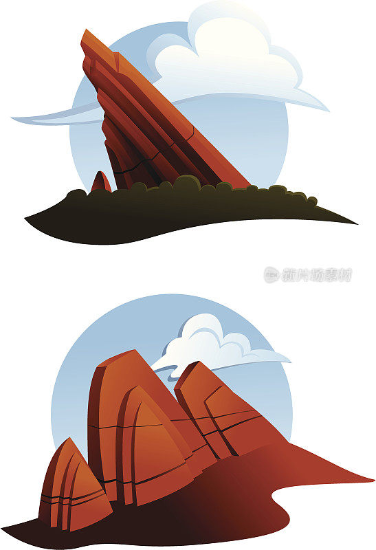 红色岩石插图