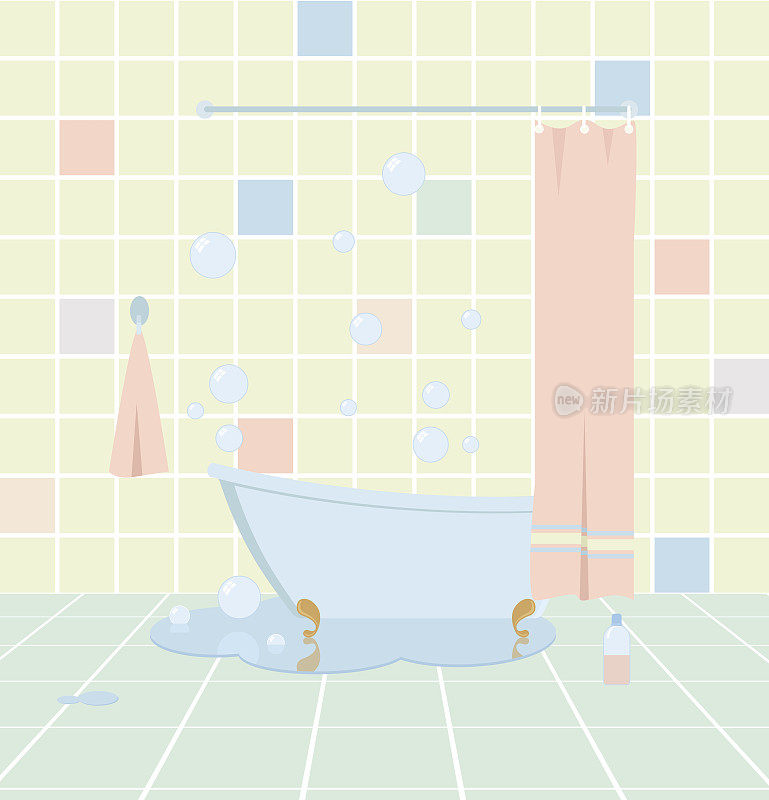 浴室和泡沫