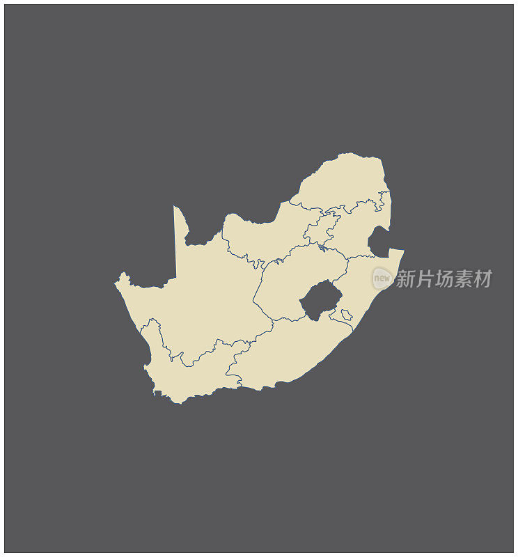 南非地图轮廓向量在灰色背景