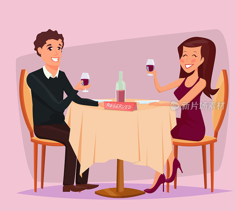 一对夫妇正在享受浪漫的晚餐