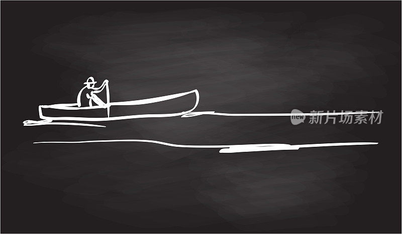 独木舟简单素描黑板