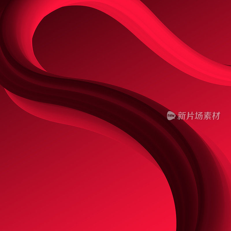 红色渐变背景上的流体抽象设计