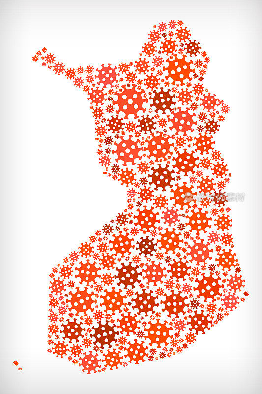 芬兰流感冠状病毒图标模式