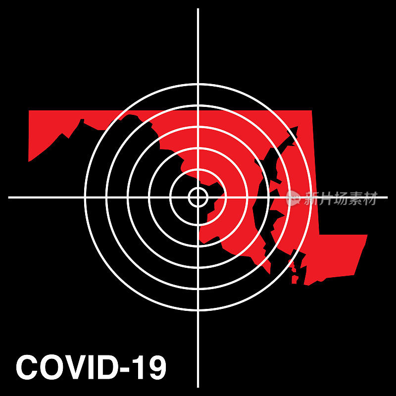 COVID-19马里兰目标地图图标